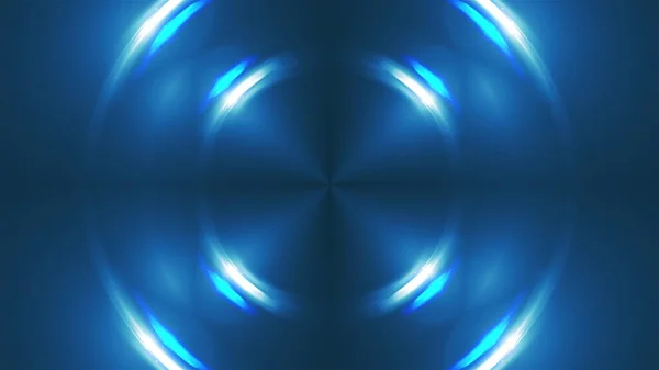 컴퓨터 는 반짝 이는 푸른 빛의 프랙털 청색 칼 리도 백미러 , 3d 렌더링 — 스톡 사진