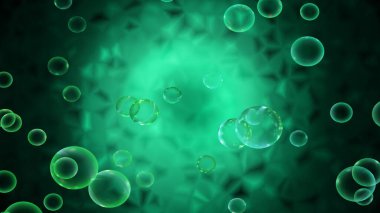 Renkli uçan baloncuklar - modern soyut arkaplan, bilgisayar tarafından oluşturulan illüstrasyon, 3d canlandırma