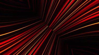 Spot ışığı çizgilerinin soyut neon parıltısı, bilgisayar üretimi. 3d soyut arkaplan rengarenk ışınlarla oluşturuluyor