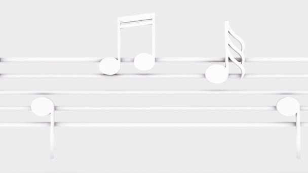 음악 라인의 음악적음, 컴퓨터가 생성되었습니다. 3d 스티커로 전통적 인 배경을 렌더링하다 — 비디오