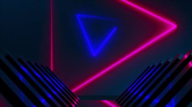 Uzay neon bileşimi, bilgisayar üretimi. Sanal arkaplanın 3d görüntülenmesi