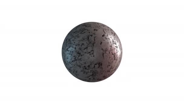Marmorkugel mit glatter Oberfläche, computergeneriert. 3D-Rendering Rotation von rundem Stein. Abstrakter Hintergrund — Stockvideo