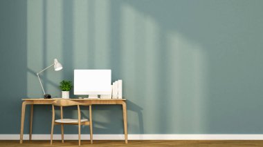 İşyeri ve daire ya da ev güneş gün-iç tasarım sanat - tarih yeşil duvar 3d render