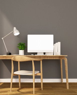İşyeri ve daire ya da ev güneş gün-iç tasarım resim için-üzerinde ışık gri duvar 3d render