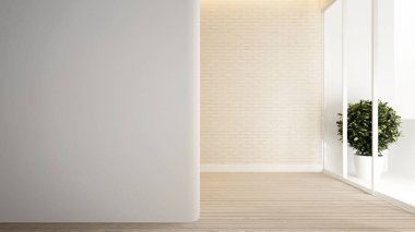 Sanat - temiz tasarım - iç daire veya otel boş oda tasarımı - 3d render