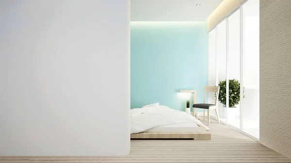 Спальня Гостиная Зеленом Тоне Доме Квартире Дизайн Интерьера Рендеринг — стоковое фото