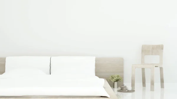 Biała sypialnia i powierzchnia mieszkalna w domu lub mieszkaniu-sypialnia SIM — Zdjęcie stockowe