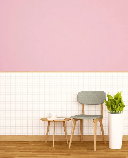 Sala Estar Casa Apartamento Pared Cerámica Blanca Pared Color Rosa —  Fotos de Stock