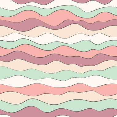 Renkli dalga doku, sorunsuz vektör desen için moda Tekstil, zemin, duvar kağıtları, ambalaj kağıdı ve diğer