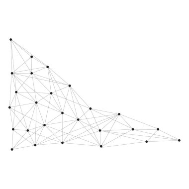 Bağlı Siyah Noktalar ve Çizgiler ile Soyut Dijital Ağ. Teknoloji, yapay zeka, büyük veri, iletişim, engelleme zinciri, internet ve gelecek kavramları için kullan.