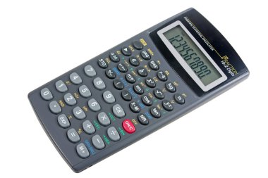 izole kırpma yolu ile beyaz arka plan üzerinde yeni bilimsel hesap makinesi