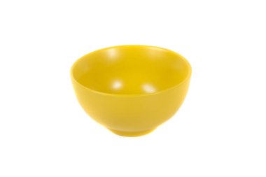 beyaz izole sarı boş plastik kase