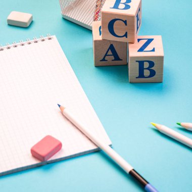 mavi, okul, arka, ileti örneğine öğren, dokuz am, alarm, Masaüstü, kavram, kopyalama alanı