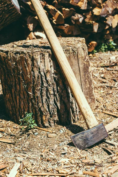 Yakacak odun hasat günlük oduncu yakınındaki balta