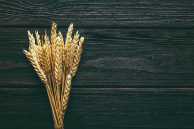 Buğday paket ahşap arka plan kopya yere