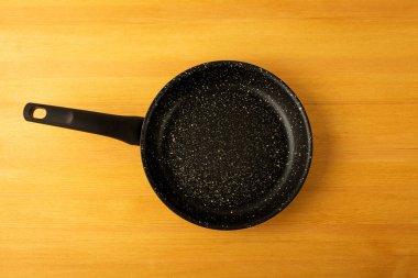 Pan, ahşap arka plan, yemek, kopya alanı