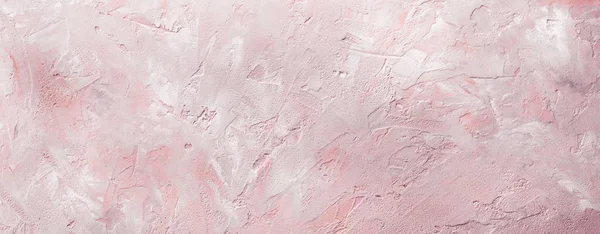 Розовый Камень Фон Штукатурка Тонированный Длинный Баннер — стоковое фото