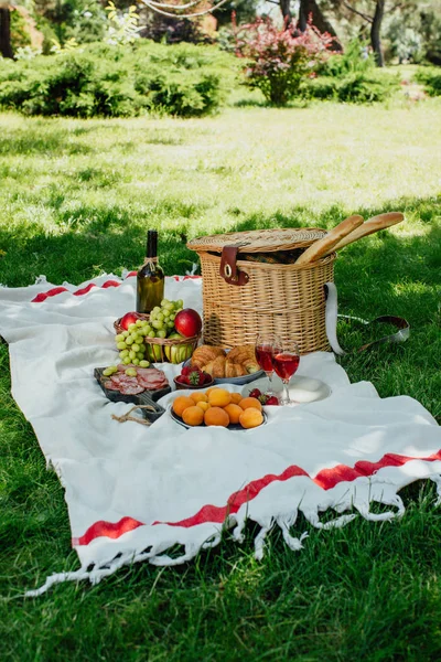 Sommerpicknick Park Auf Dem Grünen Rasen — Stockfoto