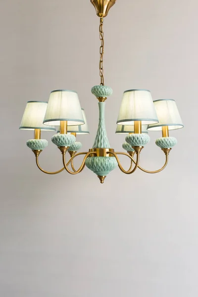 Chandelier in the classic style of blue, ceiling lamp