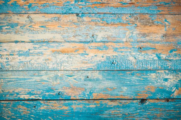 Oude Armoedig Geschilderde Blauwe Planken Houten Ondergrond — Stockfoto