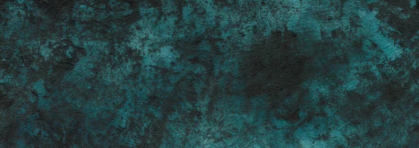 Textura Estuque Fundo Azul Verde Escuro Banner — Fotografia de Stock