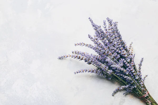 Blommig Bakgrund Bukett Med Färsk Lavendel Kopiera Utrymme — Stockfoto