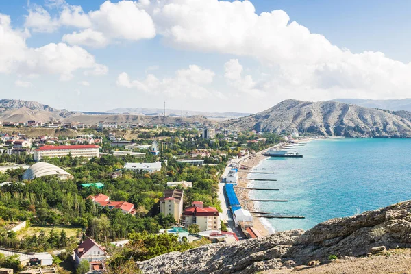 Город Судак Республика Крым Вид Горы Залив Октября 2020 — стоковое фото