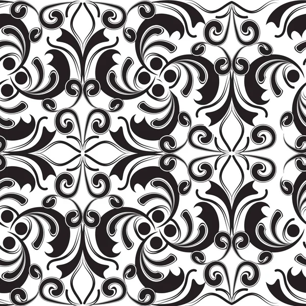 Barok Zwart Wit Mooie Vintage Naadloze Patroon Vector Abstracte Monochroom — Stockvector