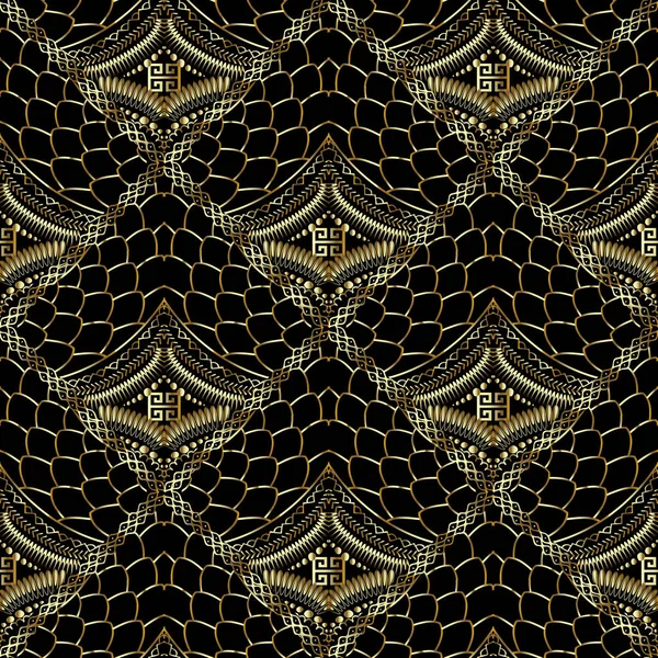 Modèle Moderne Abstrait Sans Couture Grille Géométrique Grecque Fond Texturé — Image vectorielle