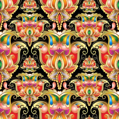 Etnik tarzı renkli desenli seamless modeli. Güzel orname