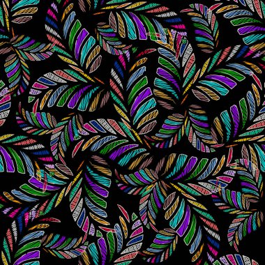 Nakış soyut çiçek seamless modeli.