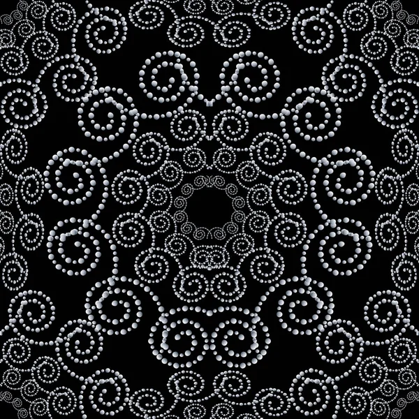 Fundo vetorial com flores pontilhadas Mandala Pattern . — Vetor de Stock