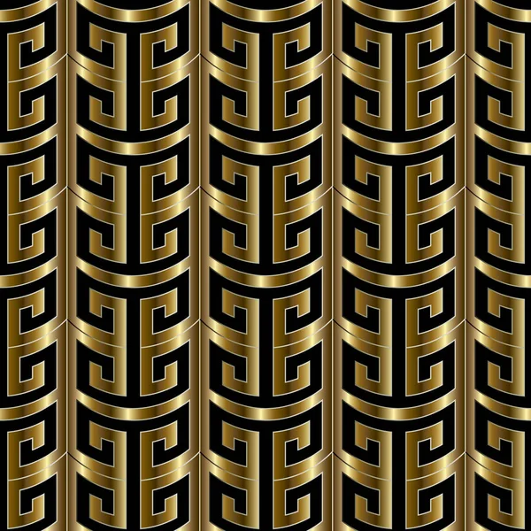 Griego 3d vector de oro patrón sin costura . — Archivo Imágenes Vectoriales