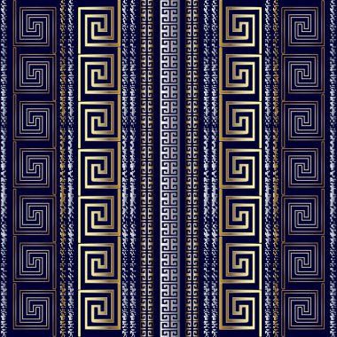 Greek modern 3d seamless pattern. Grunge striped. clipart