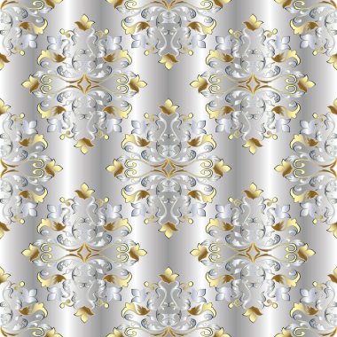 Vintage damask seamless modeli. 