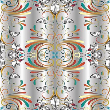 Elegance çiçek paisleys seamless modeli.