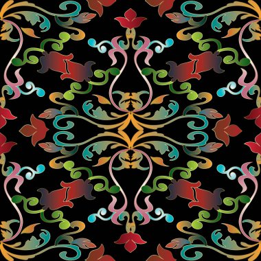 Renkli Barok seamless modeli.