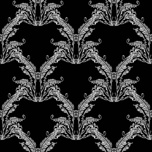 Baroque embroidery seamless pattern. — Stock Vector