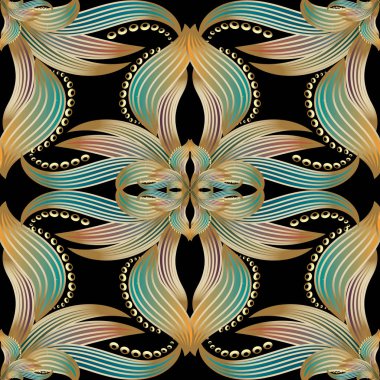 Çiçek soyut vektör seamless modeli. 