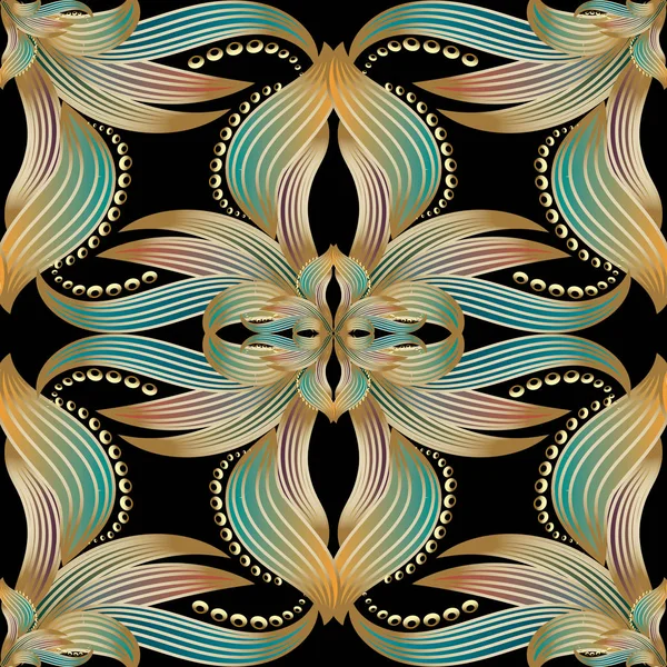 Patrón sin costura vector abstracto floral . — Archivo Imágenes Vectoriales