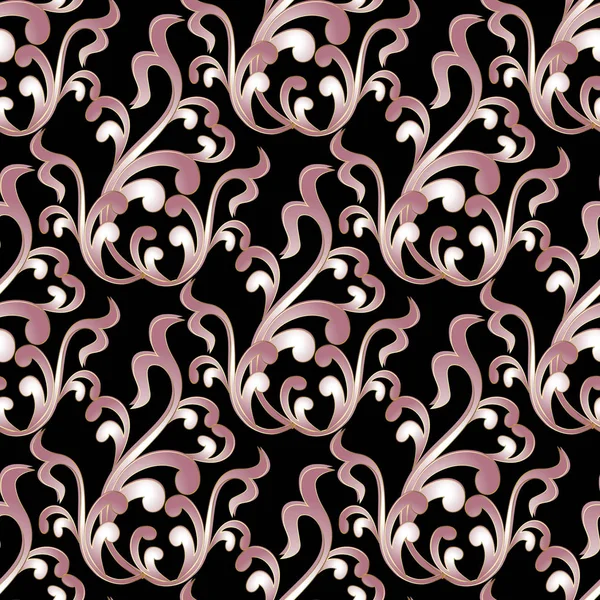 Damassé baroque motif floral sans couture . — Image vectorielle