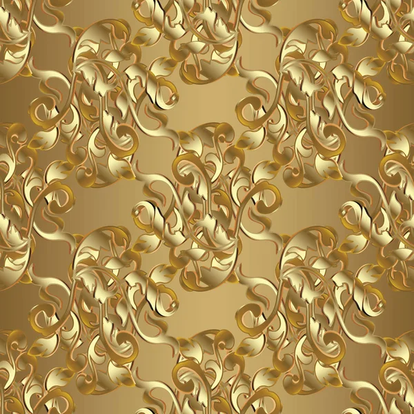 Gold Baroque seamless pattern. — Stock Vector