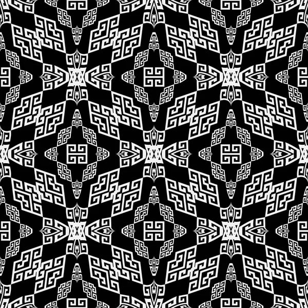 Greek black and white seamless pattern. — Stock Vector
