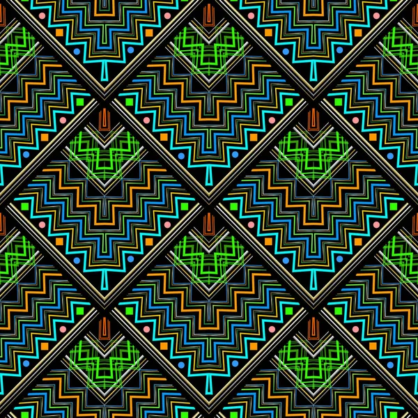Modèle sans couture de vecteur de zigzag de style ethnique tribal . — Image vectorielle