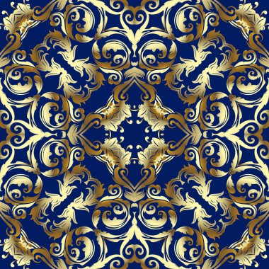 Barok altın vektör seamless modeli.