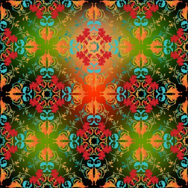 Renkli damask vektör seamless modeli.