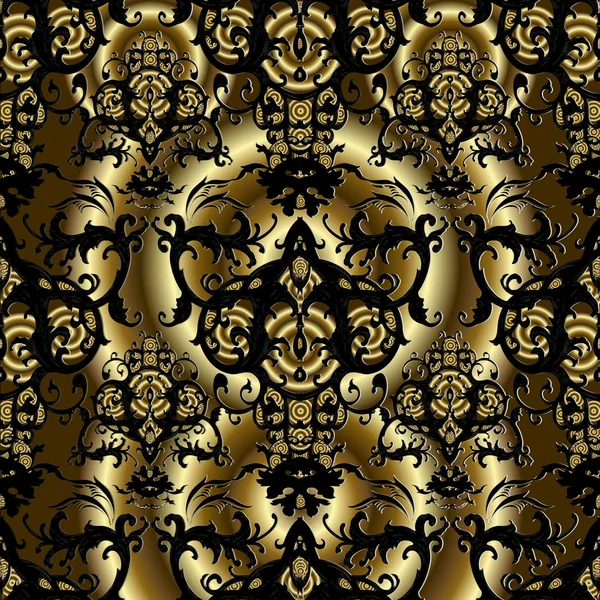 3D Barok vektör seamless modeli.