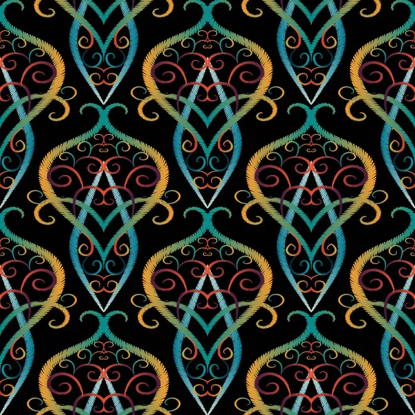 Vintage nakışı çiçek vektör seamless modeli.