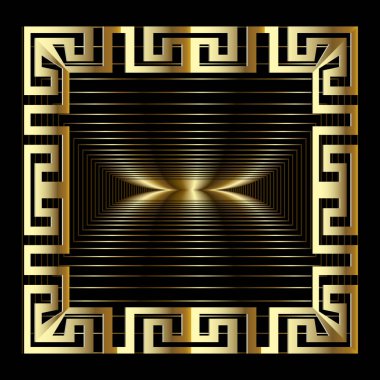 3d gold modern abstract greek vector panel pattern clipart