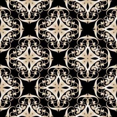 Soyut damasko vektör seamless modeli.